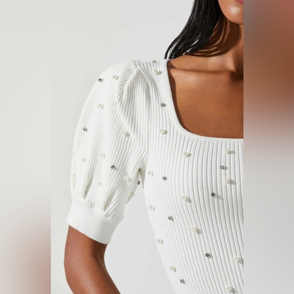 Truth the label square neck pearl sweater Size XL - Picture 2 of 12